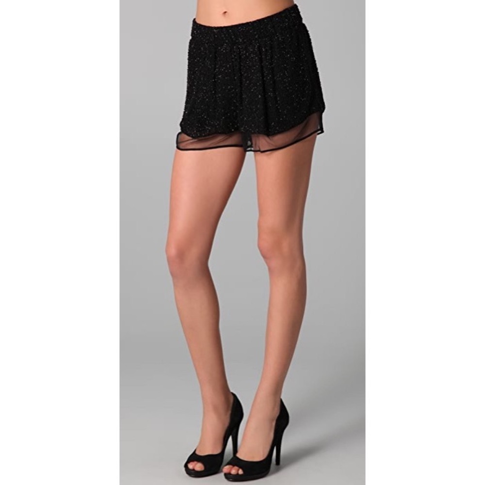 Diane von Furstenberg Waslia Beaded Mesh Shorts